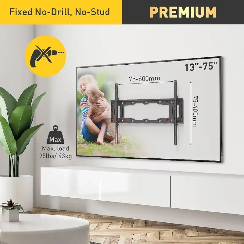 Wall Mount Barkan ''ND400.B'' Black 13"-75" Full Motion, max.43kg, VESA mm: up to 600x400mm — foto 2