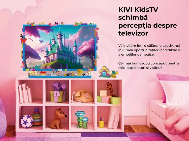 32" LED SMART Телевизор KIVI KidsTV, 1920x1080 FHD, Android TV, Синий — foto 5
