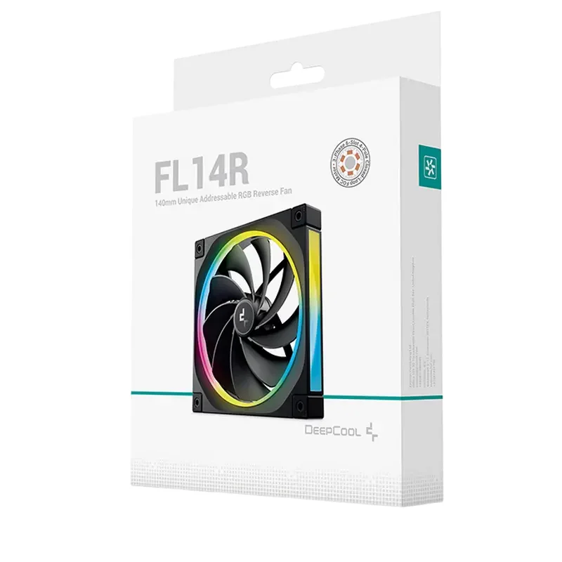 PC Case Fan Deepcool FL14 Reversed ARGB 140x140x25mm, ≤31.46 dB, 66,59CFM, 500-1700RPM, PWM, Hydro B — foto 4