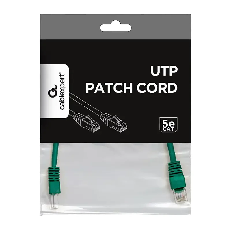 Patch cord Cablexpert PP12-0.25M/G, CAT5e UTP, 0,25m, Verde — foto 3