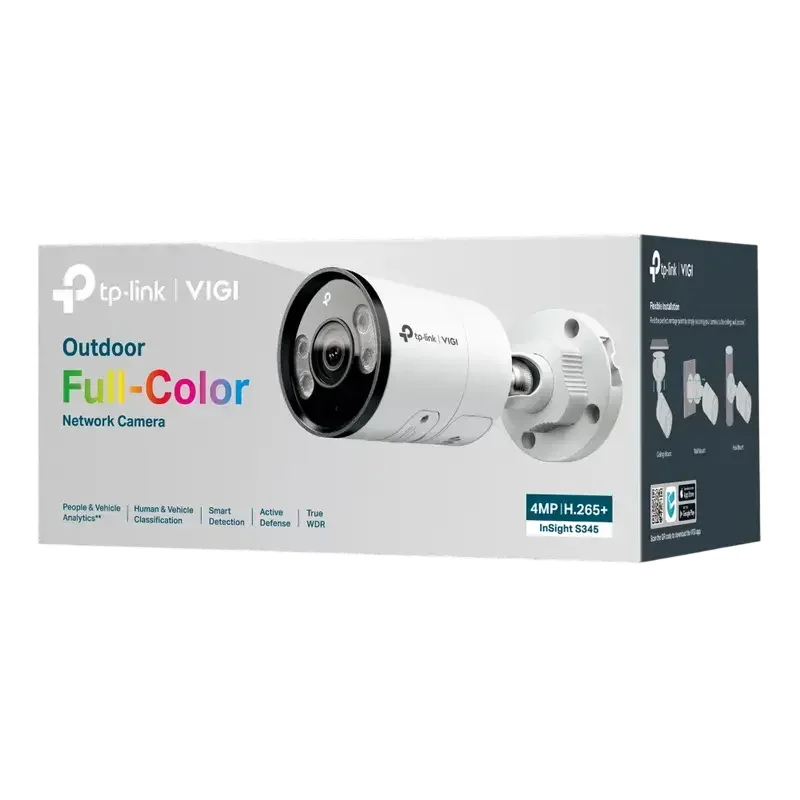 TP-Link Bullet Outdoor Network Camera "InSight S345", 6mm, 4MP, Full-Color, PoE, IP67, Metal — foto 4