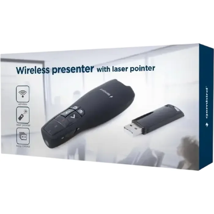 Presenter Gembird WP-L-12, Class 2 Laser, Range: 10m, 2.4 Ghz, 84g, 2xAAA — foto 2