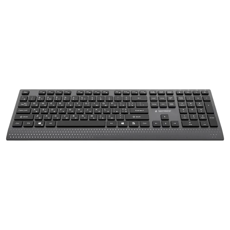 Keyboard Gembird KB-MCH-06-CYRL, Slimline, Chocolate type, 1.8m, USB-A + C, EN/RU, Black — foto 3
