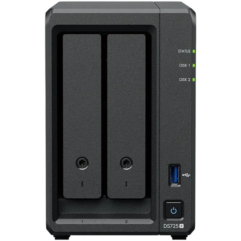 SYNOLOGY  "DS725+", 2-bay, AMD Ryzen 2-core 2.6-3.1Ghz, 1x4Gb+1Slot, 1x2.5GbE, 1x1GbE, 2xM.2 NVMe — foto 4