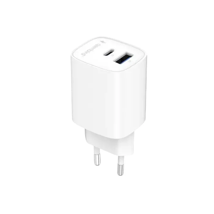 2-port 45 WUSB-C/USB-A fast charger, White, Gembird TA-UC-1A1C-PD45-01-W — foto 4