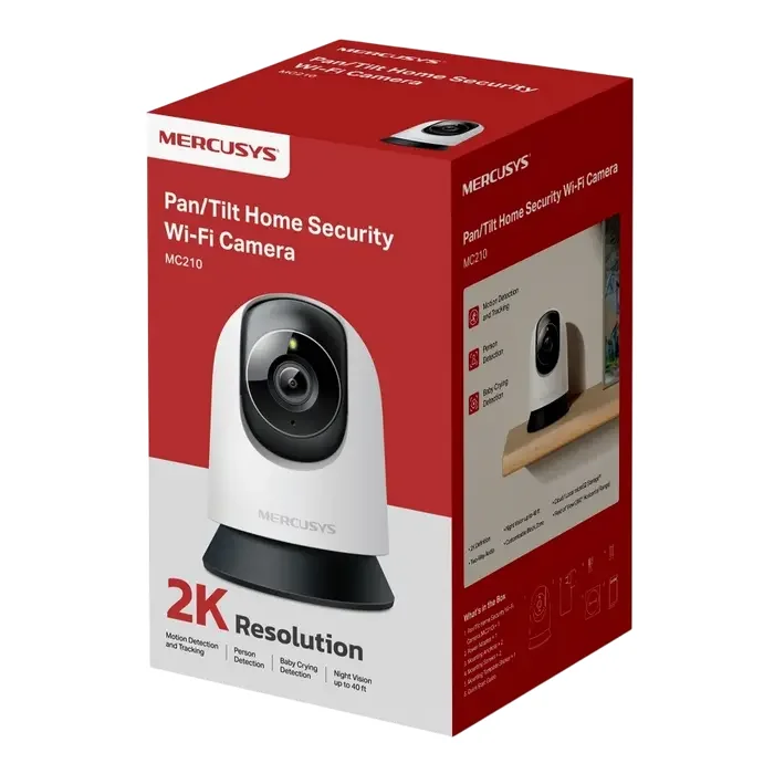 Mercusys Indoor MC210, 3Mpix, Pan/Tilt Home Security Wi-Fi Camera — foto 2
