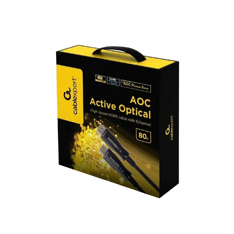 Audio-video cablu Cablexpert CCBP-HDMI-AOC-80M-02, HDMI (M) - HDMI (M), 80m, Negru — foto 2