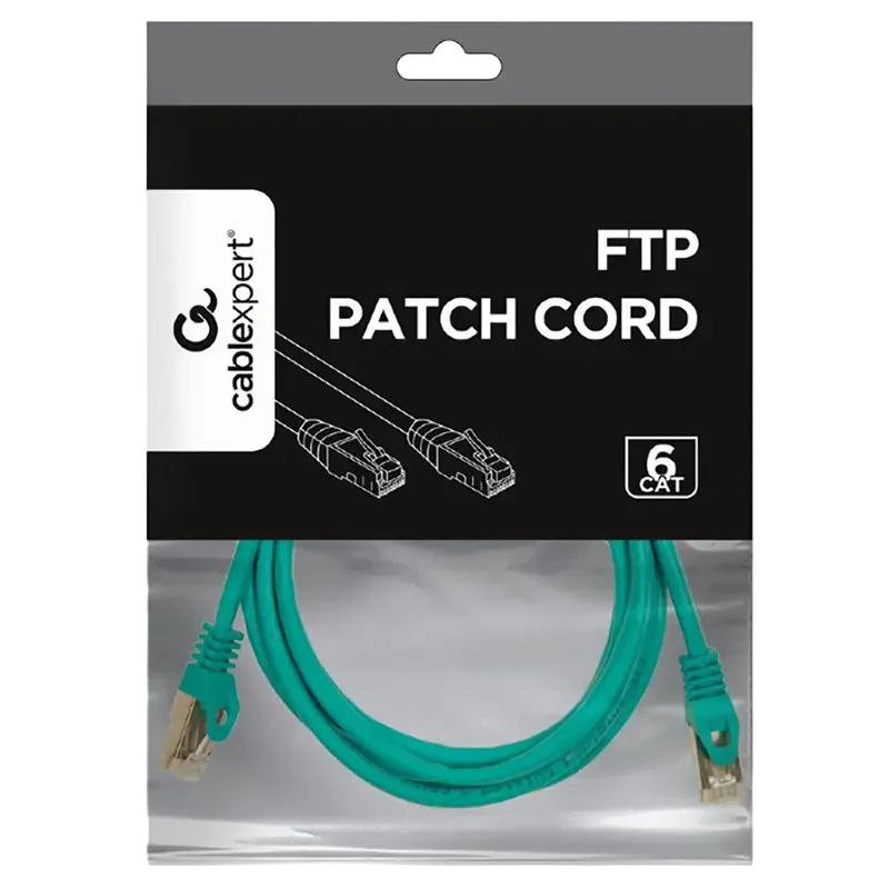 Patch Cord Cat.6/FTP,    2m, Green, PP6-2M/G, Cablexpert — foto 2