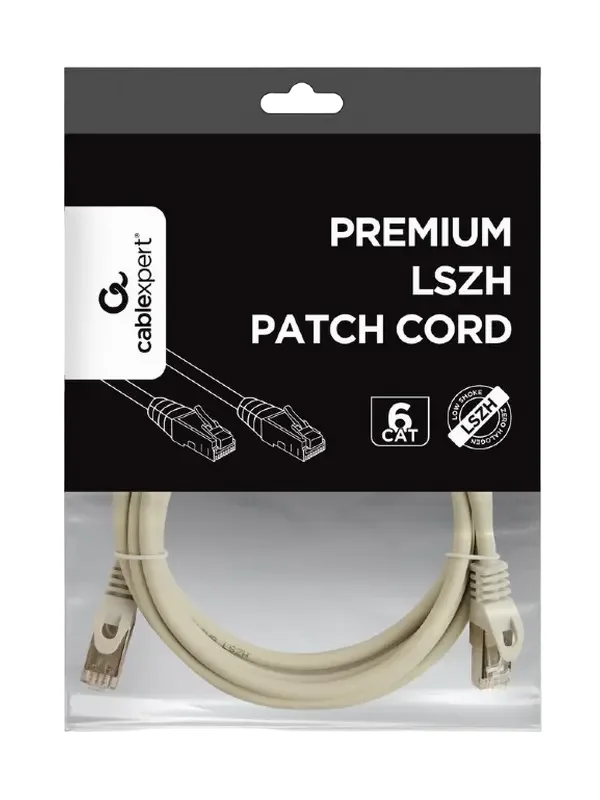 Cat.6A SFTP   2m, Grey, Copper, PP6A-LSZHCU-2M, Cablexpert, Low Smoke Zero Halogen (LSZH) — foto 2