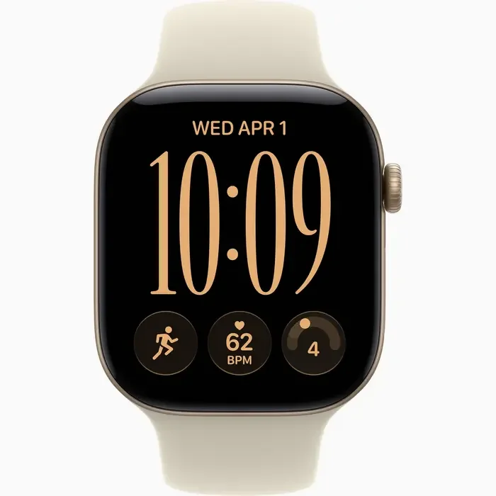 Apple Watch Series 12 GPS, 46mm Light Gold Aluminium Case with Sand Sport Band - S/M MJEN4 — foto 3