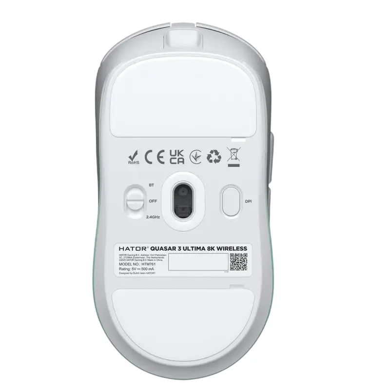 Игровая мышь HATOR Quasar 3 Ultima 8K Wireless, Белый | Мятный — foto 2