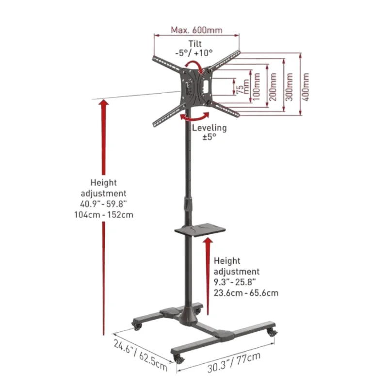 Tilt Wall Mount BARKAN SW411H, Black — foto 2