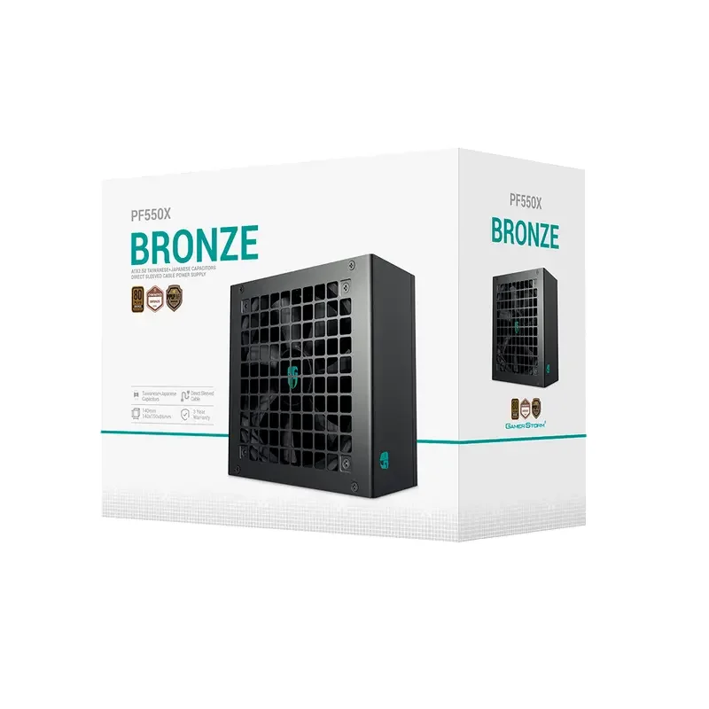 Power Supply ATX 550W Deepcool GamerStorm PF550X, 80+Bronze,120mm, Active PFC, DC/DC, Flat cable des — foto 3