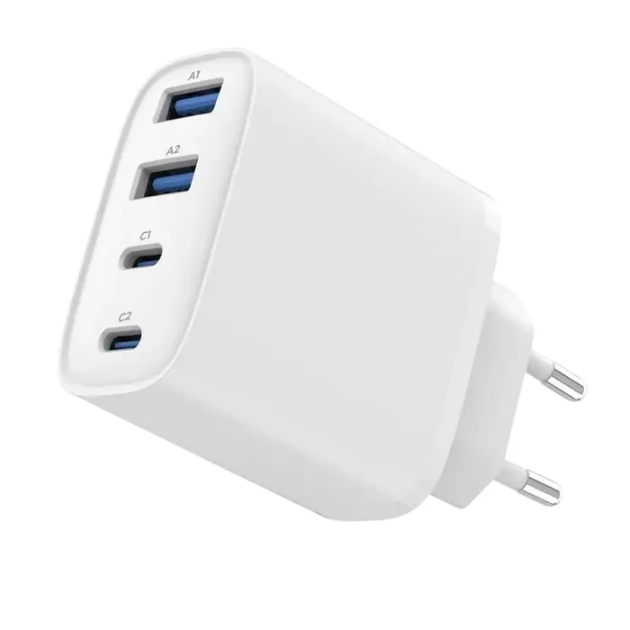 4-port 40 W GaN 2xUSB-C/2xUSB-A fast charger, White, Gembird TA-UC-2A2C-PD40-01-W — foto 3