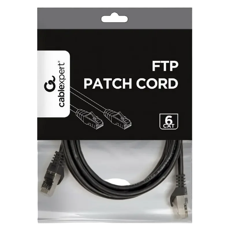 Patch cord Cablexpert PP6-3M/BK, Cat6 FTP , 3m, Black — foto 2