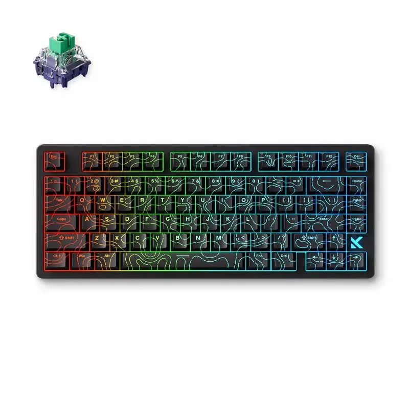 Tastatură MCHOSE Jet 75, Cu fir, Black Topographic — foto 2