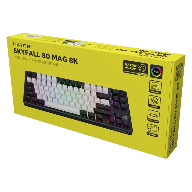 Keyboard HATOR Skyfall 80 MAG ULTIMA 8K, Wired / Wireless, Black | White — foto 2
