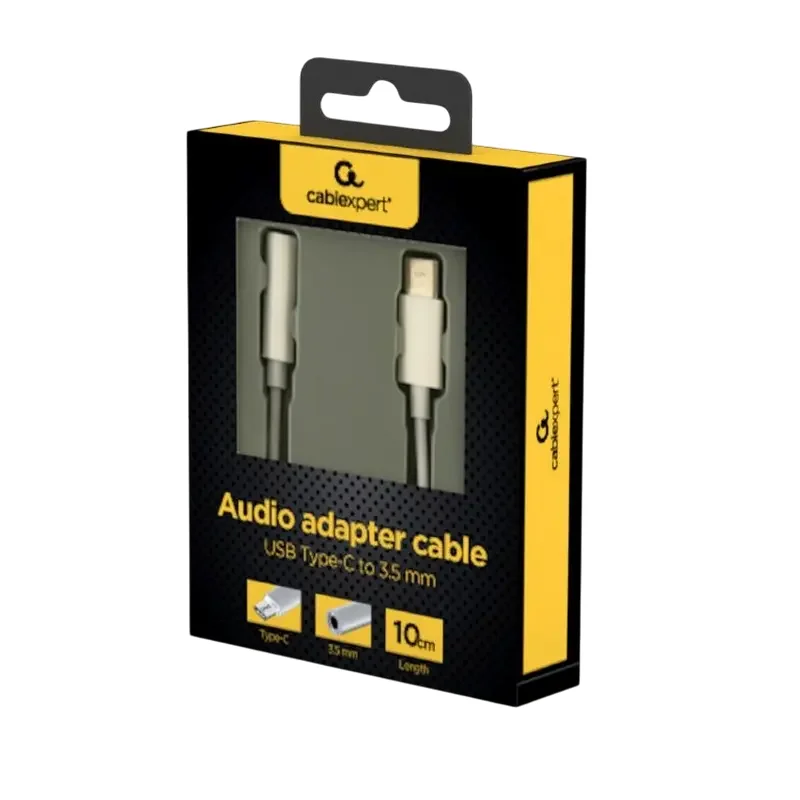 Audio Adapter Cablexpert A-CM-3.5F-01, USB Type-C (M) - 3.5mm 4-pin (F), 0,01 m, White — foto 3