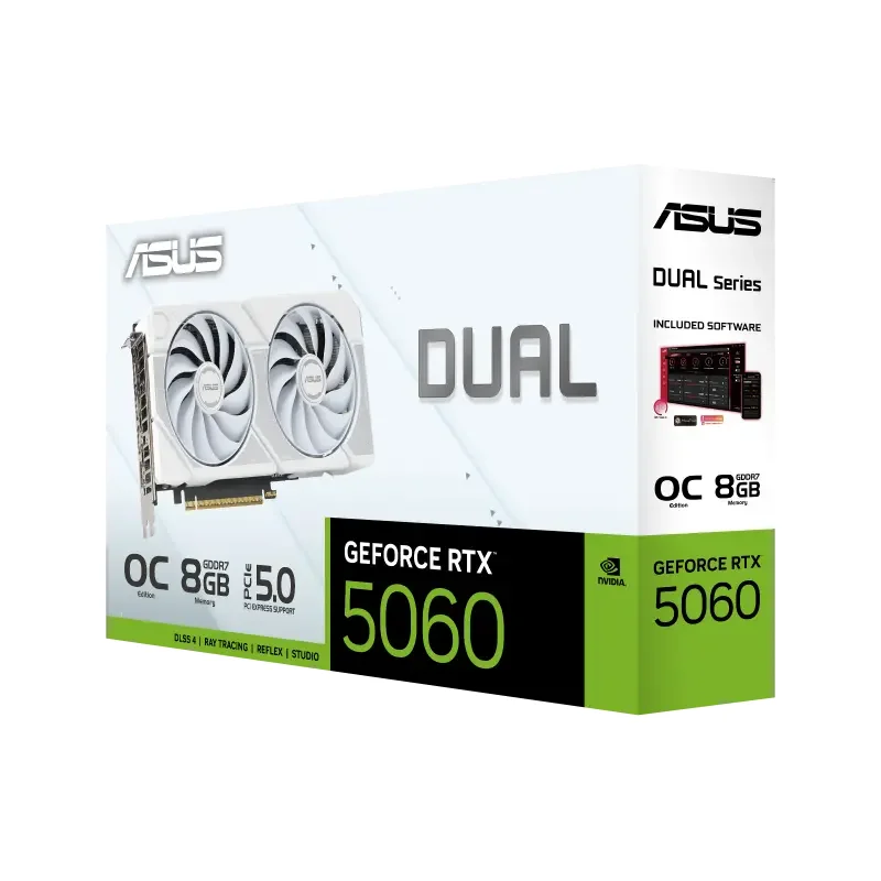 Graphics Card ASUS DUAL-RTX5060-O8G-WHITE, 8GB GDDR7 128bit — foto 10