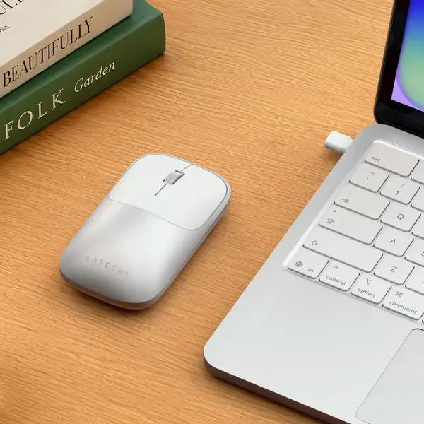 Wireless Mouse Satechi Slim EX, 3 buttons, Ambidextrous, Rechargeable, Bluetooth 5.0, Silver — foto 3
