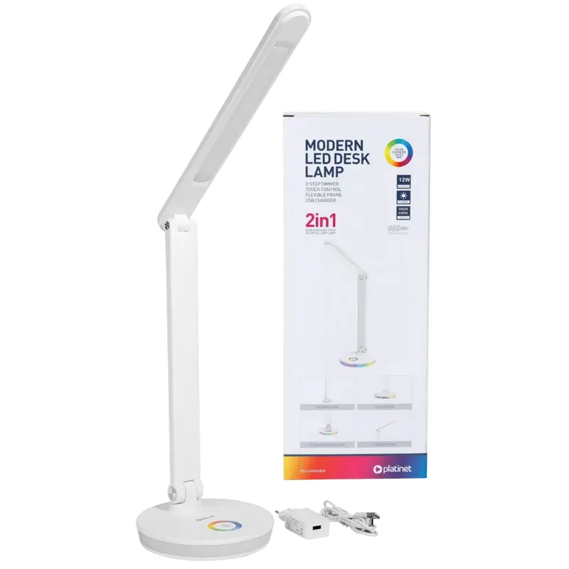 Lampa de birou Platinet PDL400RGB, Alb — foto 3