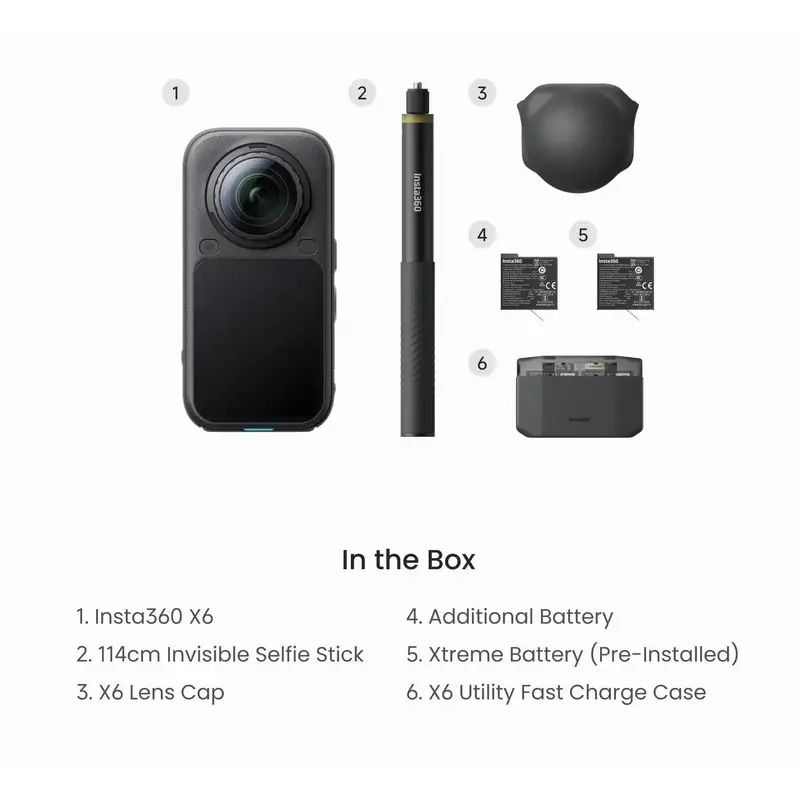 Camera Action Insta360 X6 Essentials Bundle, Midnight Black — foto 11
