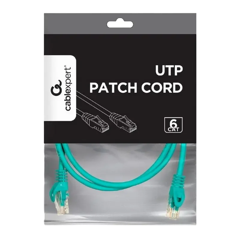 Patch Cord Cat.6/UTP  2m, Green, PP6U-2M/G, Cablexpert, Stranded Unshielded — foto 2