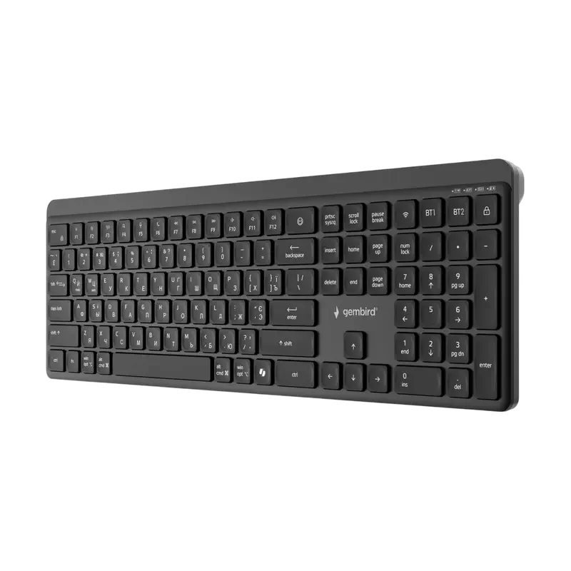 Wireless Keyboard Gembird Slim Pro Business KB-WPS-03-CYRL, Chocolate, 2.4Ghz, EN/RU, Black — foto 5