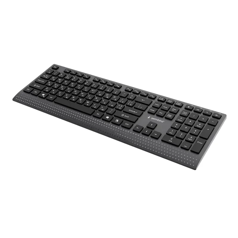 Keyboard Gembird KB-MCH-06-CYRL, Slimline, Chocolate type, 1.8m, USB-A + C, EN/RU, Black — foto 2