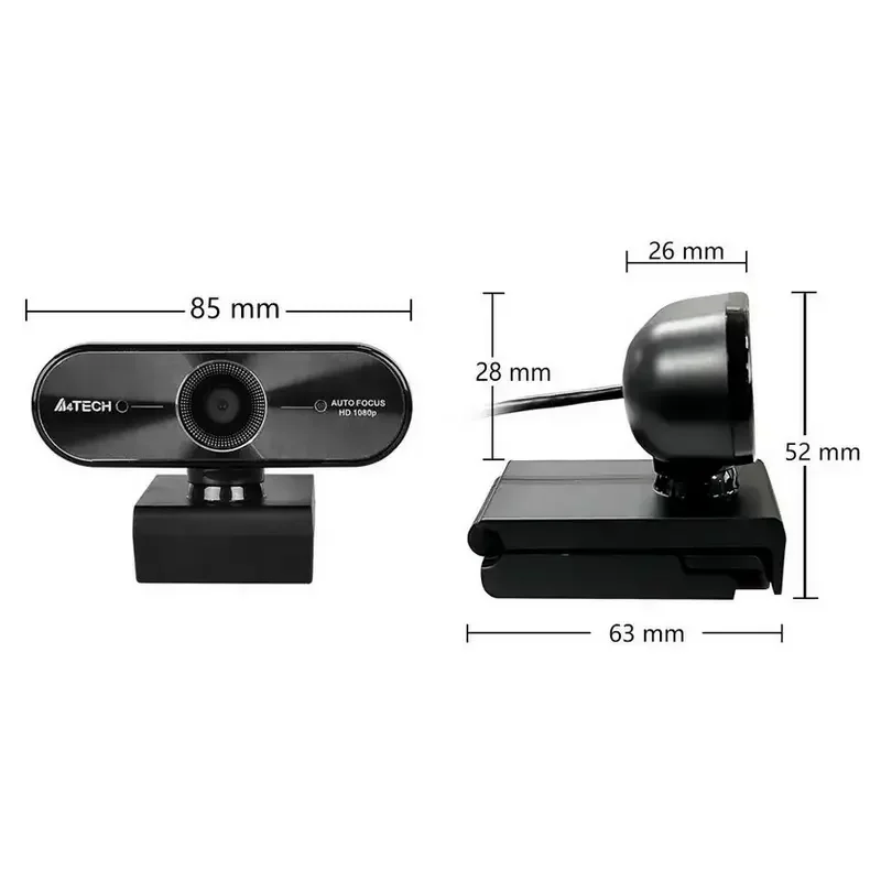 PC Camera A4Tech PK-940HA, 1080P Full HD, Auto Focus, Built-in Microphone, Black — foto 4
