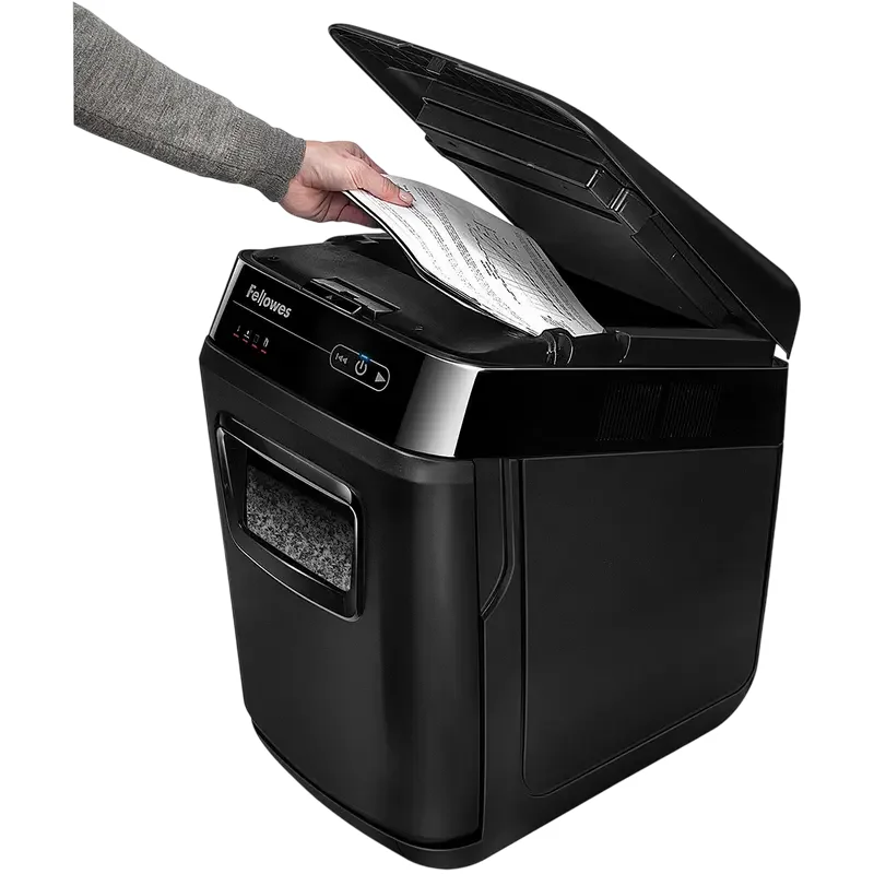 Fellowes  AutoMax™200M, DIN Level P-5, Cross 4x38mm, Paper feeder: 200sheets, Vol.32 lit. Paper Clip — foto 4
