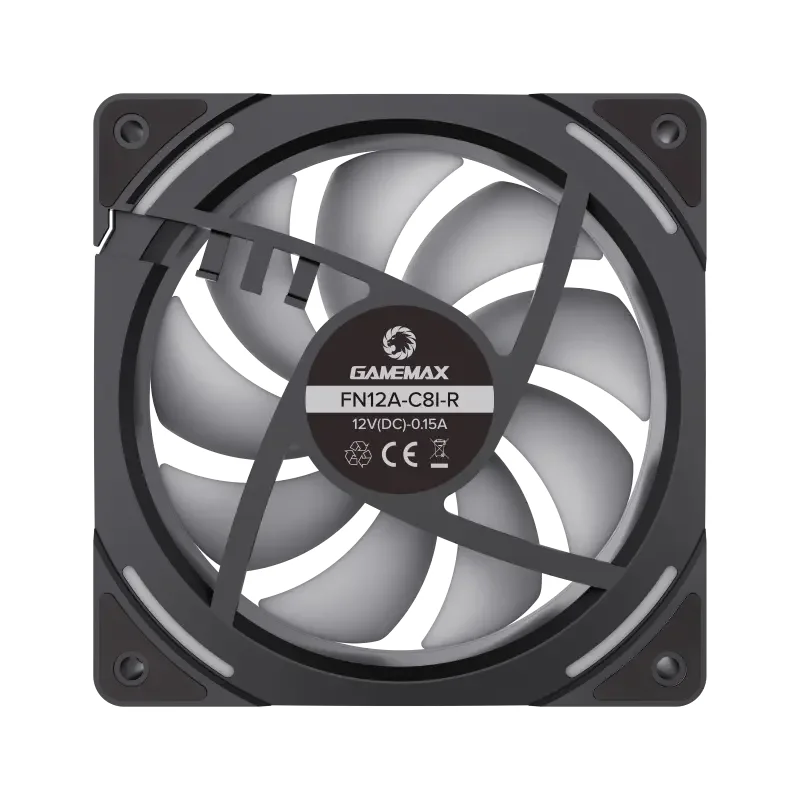 PC Case Fan GAMEMAX FN12A-C8I-R, Reversed, 120mm, ARGB, 24 LED, 9 blades, PWM, <31.21dB, 44.35 CFM, — foto 3