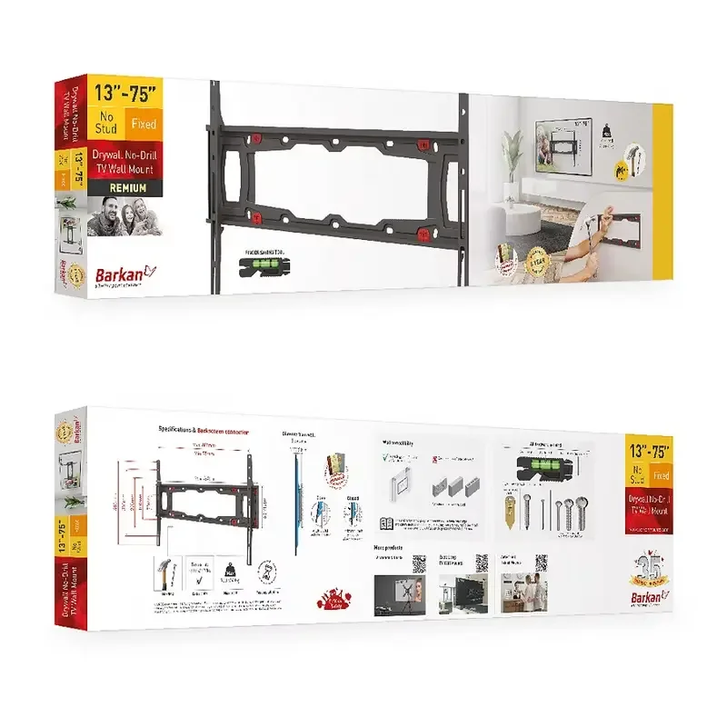 Wall Mount Barkan ''ND400.B'' Black 13"-75" Full Motion, max.43kg, VESA mm: up to 600x400mm — foto 4