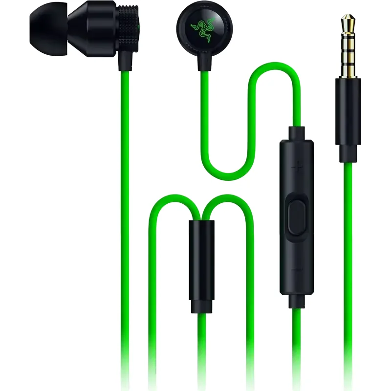 Gaming Headsets Razer Hammerhead V3, Wired Analog, Black | Green — foto 3