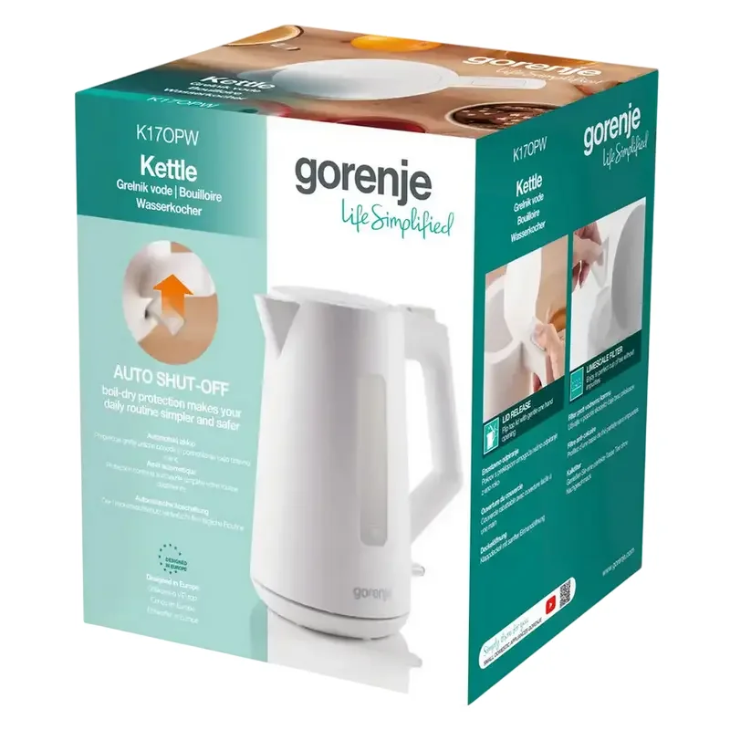 Fierbător electric Gorenje K17OPW, Alb — foto 3