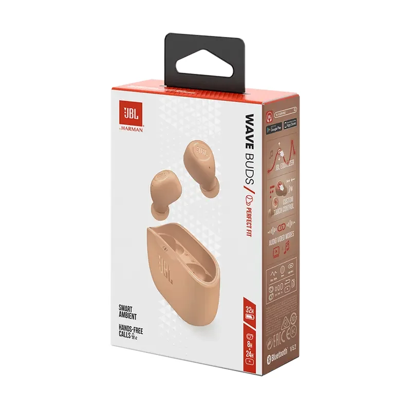 Headphones JBL Wave Buds, Beige — foto 9