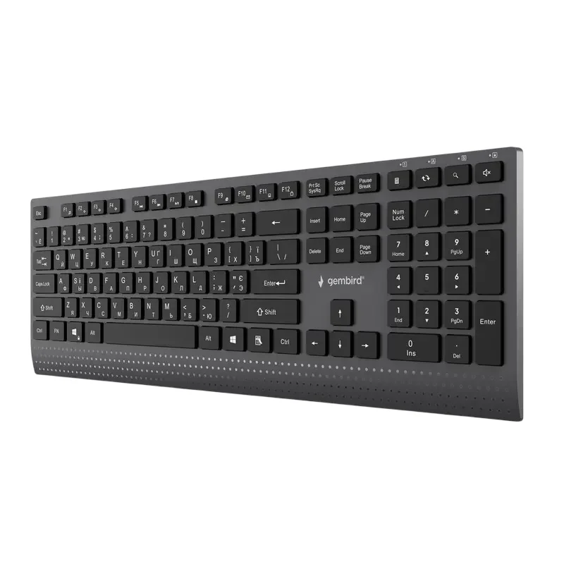 Keyboard Gembird KB-MCH-06-CYRL, Slimline, Chocolate type, 1.8m, USB-A + C, EN/RU, Black — foto 6
