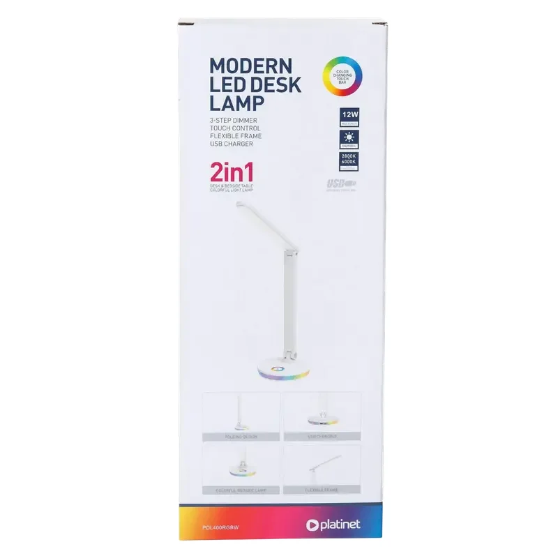 Lampa de birou Platinet PDL400RGB, Alb — foto 9