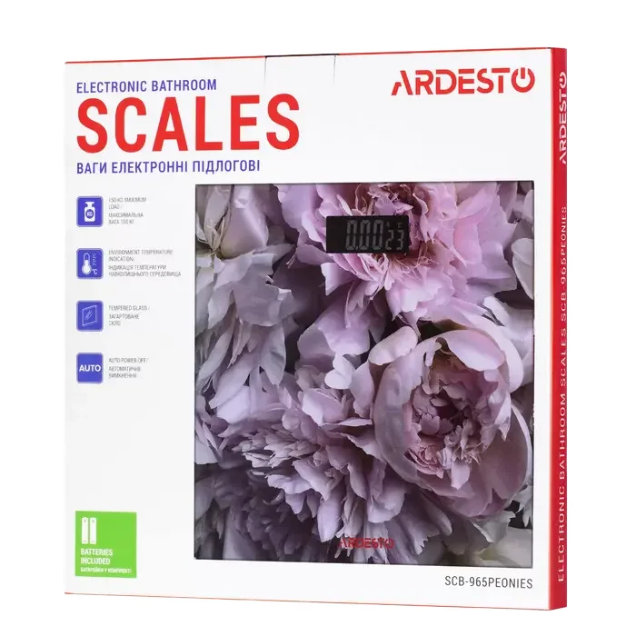 Электронные напольные весы Ardesto SCB-965PEONIES, Розовый — foto 3