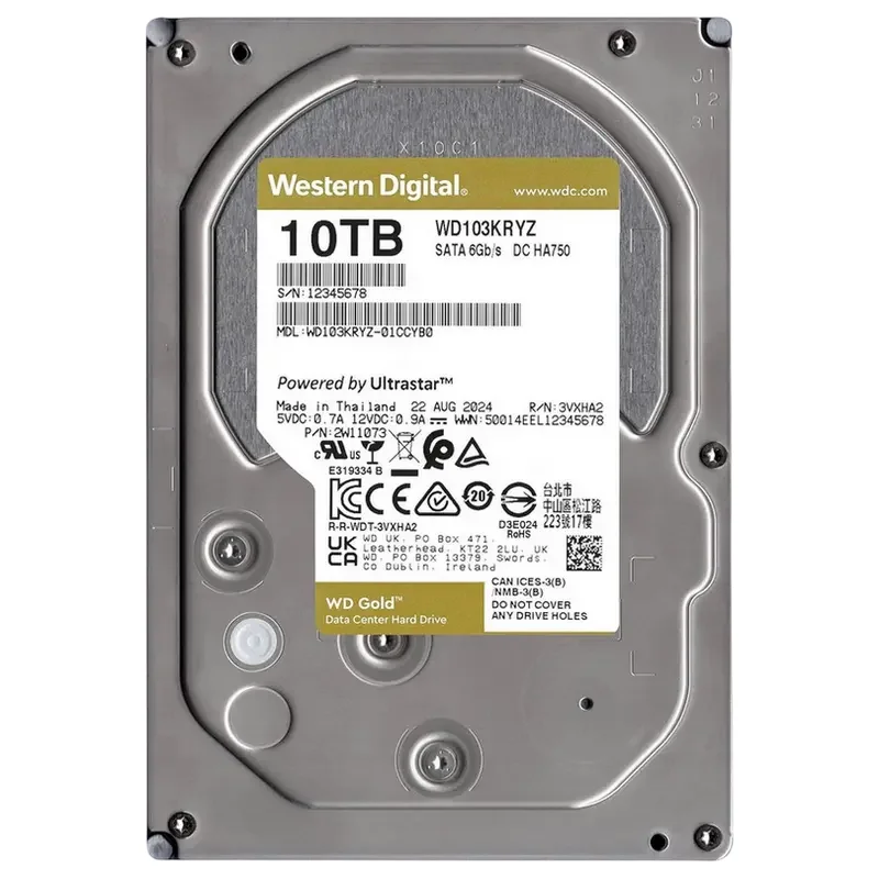 Жесткий диск Western Digital WD Gold, 3.5", 10 ТБ <WD103KRYZ> — foto 3