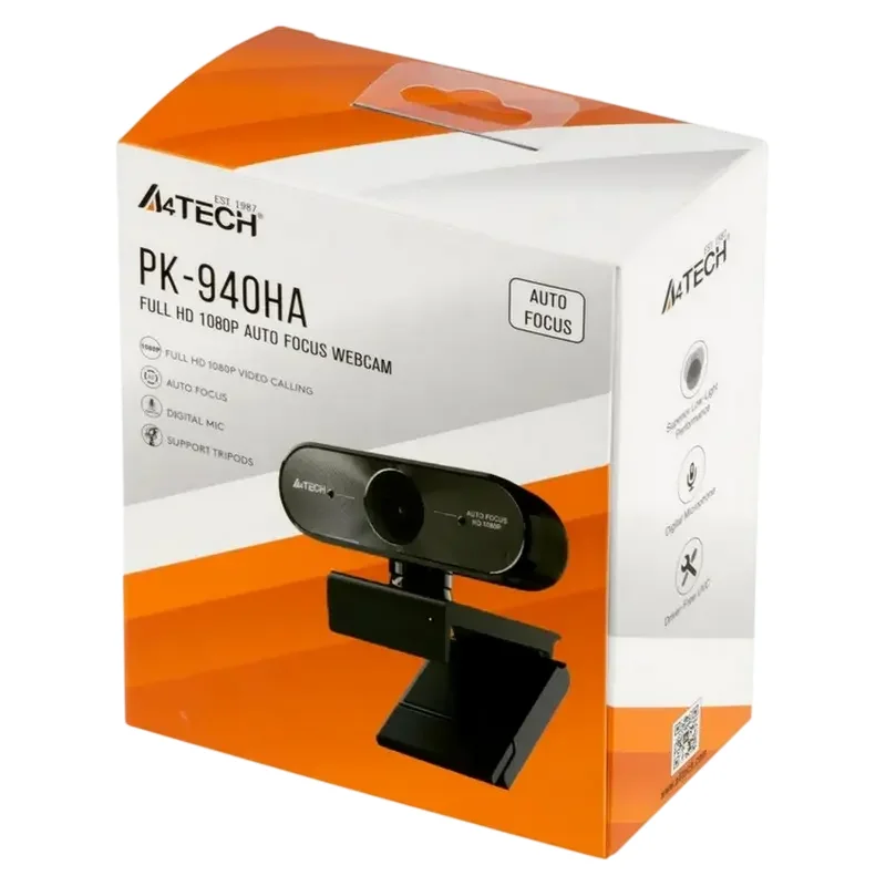 PC Camera A4Tech PK-940HA, 1080P Full HD, Auto Focus, Built-in Microphone, Black — foto 9