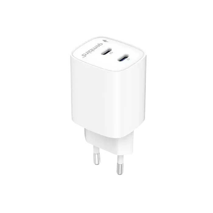 2-port 45 W2xUSB-C fast charger, White, Gembird TA-UC-2C-PD45-01-W — foto 3