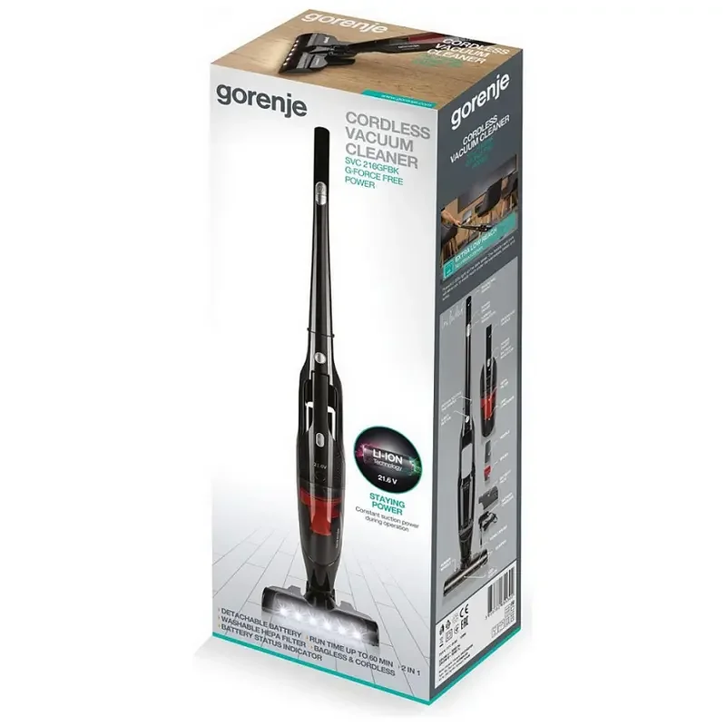 Vertical Vacuum Cleaner Gorenje SVC216GFBK, Black — foto 5