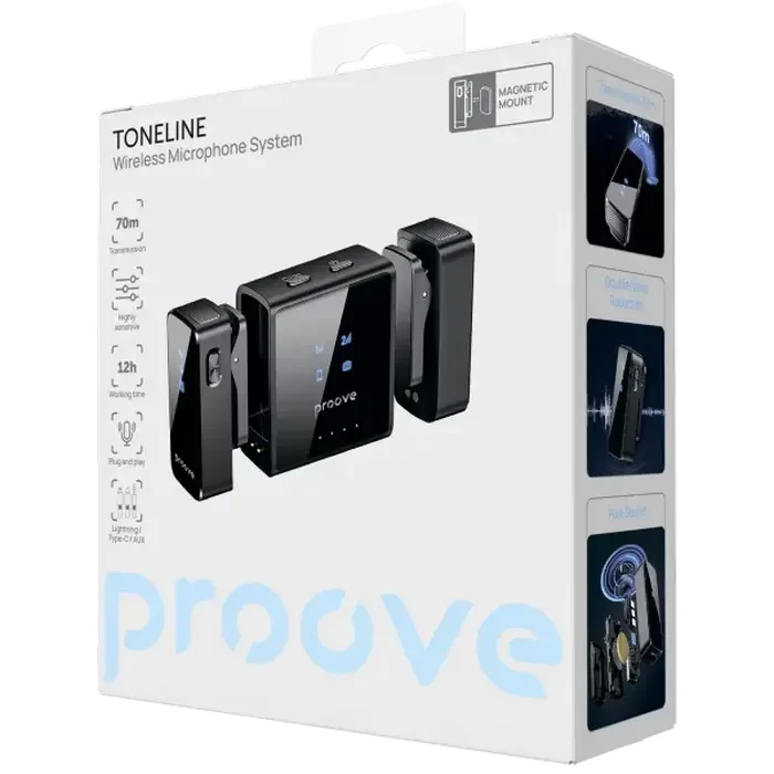 Microphone Wireless Microphone System Proove ToneLine (Lightning / Type-C / AUX), Black — foto 3