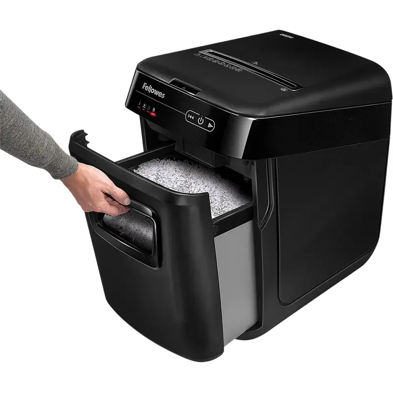 Fellowes  AutoMax™200M, DIN Level P-5, Cross 4x38mm, Paper feeder: 200sheets, Vol.32 lit. Paper Clip — foto 3