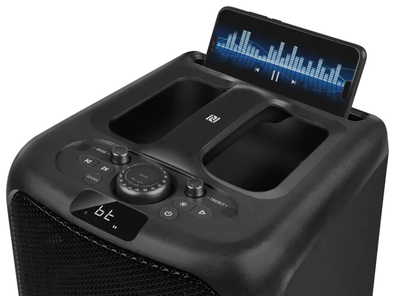 Partybox SVEN "PS-960" 180W, TWS, Bluetooth, FM, USB,LED-display, 6000mA*h, Black — foto 2