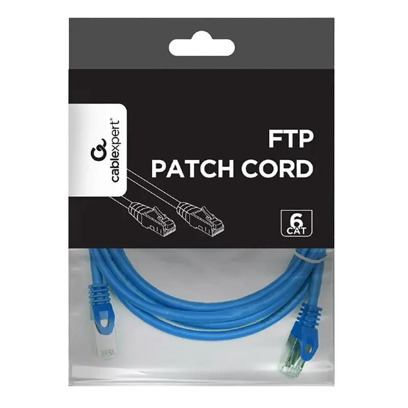 Patch cord Cablexpert PP6-3M/B, Cat6 FTP , 3m, Blue — foto 2