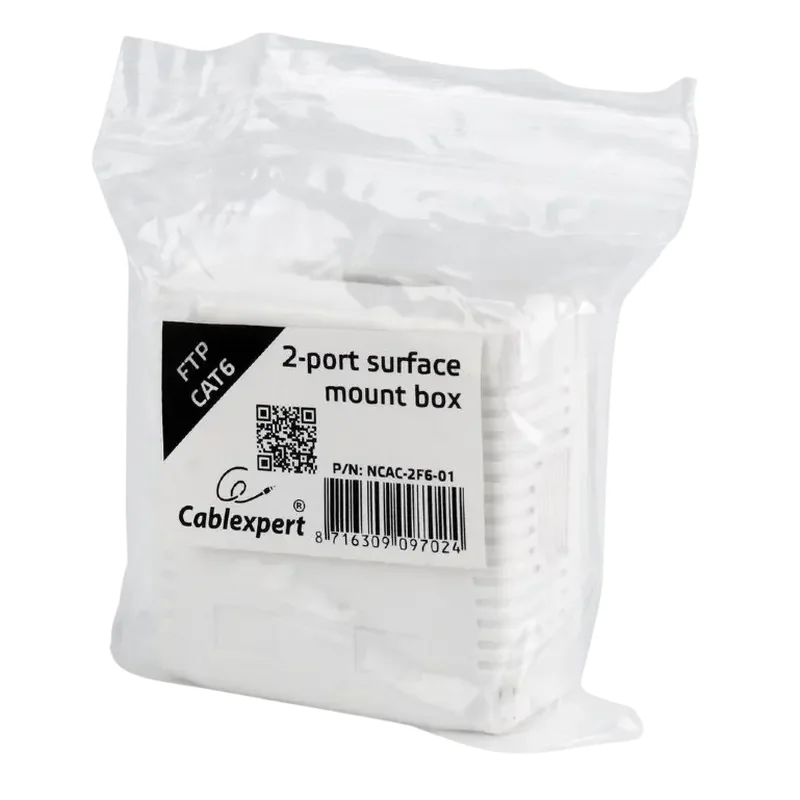 Socket for wall mounting Cablexpert NCAC-2F6-01, White — foto 2