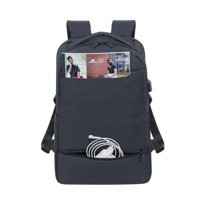 Rucsac pentru Laptop RivaCase Biscayne, 17.3", Poliester, Negru — foto 5