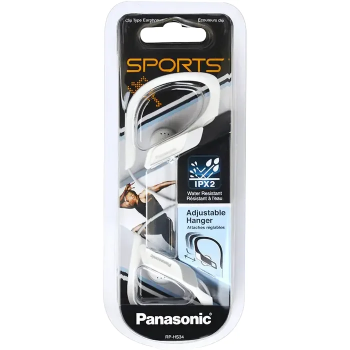 Clip Type Earphones Panasonic RP-HS34E-W White, w/o Mic, 1 x mini-jack 3.5mm — foto 2